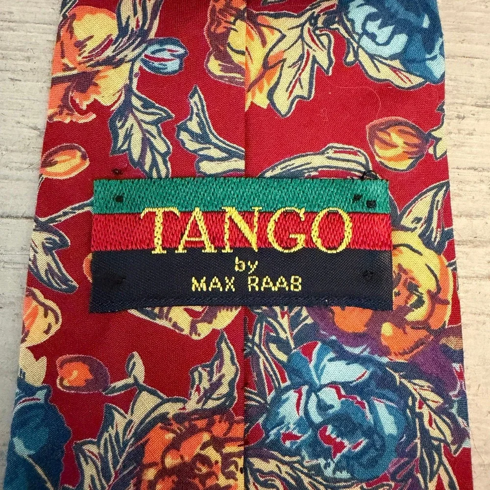 Tango by Max‎ Raab Floral Print Tie Good Condition